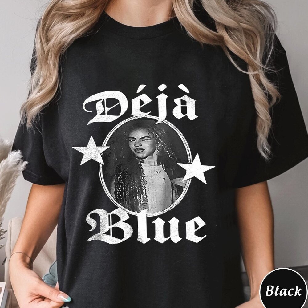 Déjà Blue Vintage Aesthetic T-shirt, Retro Music Inspired Shirt, Y2K Grunge 99